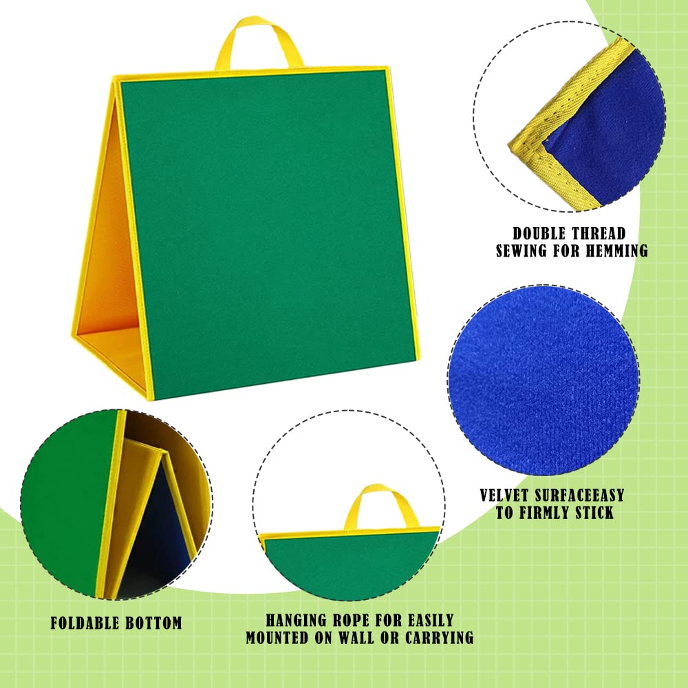 Topwon Felt Board, Folding Flannel Playboard Preschool Toddler Stories Boards, Animal Story Learning Double-Side Stand Flannel Board (Not Including Animal Felt)