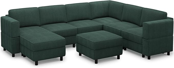 Belffin 114.2" 8 Seats Modular Sectional Sofa U Shaped Couch