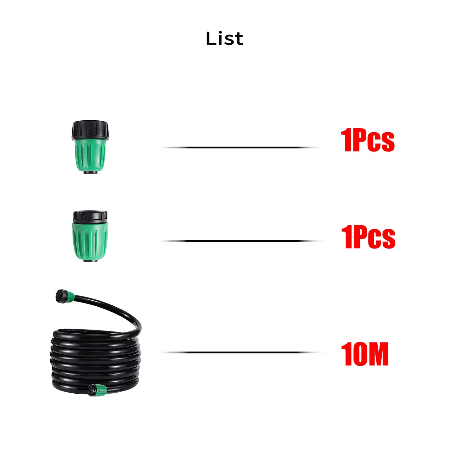 33 FT 1/2 Inch Drip Irrigation Tubing Main Line Hose Tube 1/2''PVC Garden Irrigation Tubing (OD:16mm,ID:12mm) with Drip Connector (Ends Plug,Hose Adapter) for Garden Drip Irrigation System
