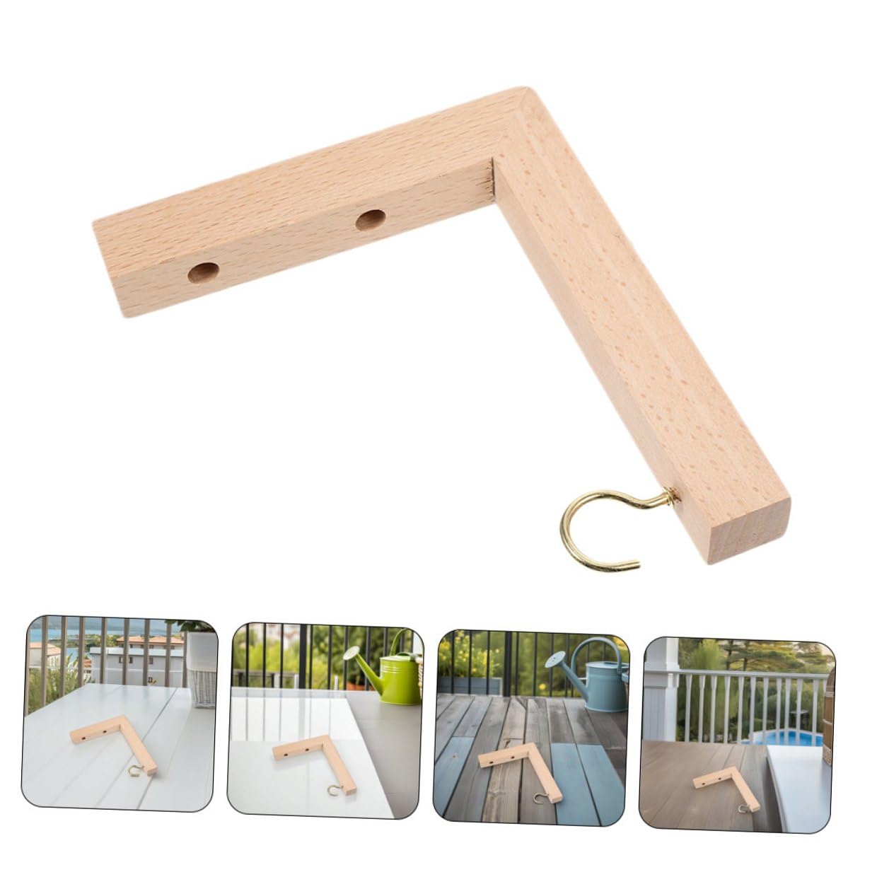 COHEALI 3pcs Wooden Plant Hanger Hooks for Wall Mount, Indoor Outdoor Hanging Brackets for Planters, Bird Feeders, Wind Chimes, and Garden Decor
