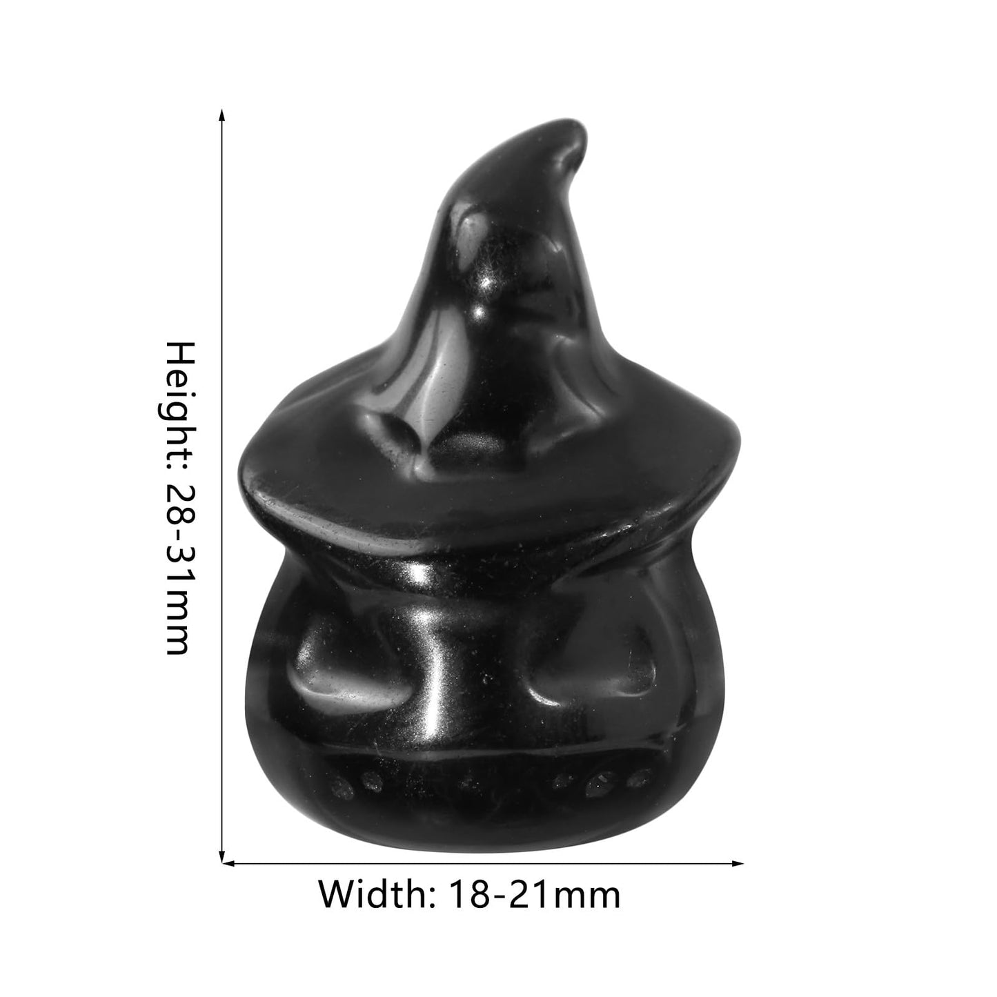 mookaitedecor Set of 2 Hand Carved Crystal Pumpkin Ghost Figurine, Mini Pocket Stone Statue Pumpkin Sculpture for Halloween Party Tabletop Decoration, Black Obsidian