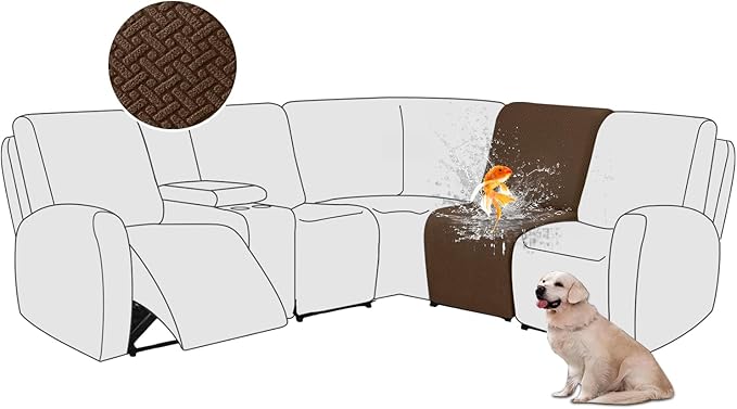 ALIECOM 100% Waterproof Recliner Sectional Couch Covers L Shape Stretch Corner
