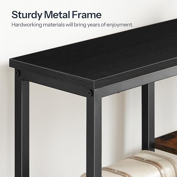 HOOBRO Narrow Console Table, Sofa Table, 4-Tier Industrial Entryway Table