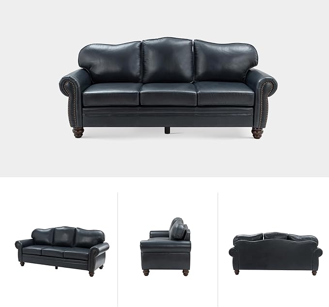 Classic 3-Seater Sofa with Premium Leather Upholstery, Stylish & Comfortable