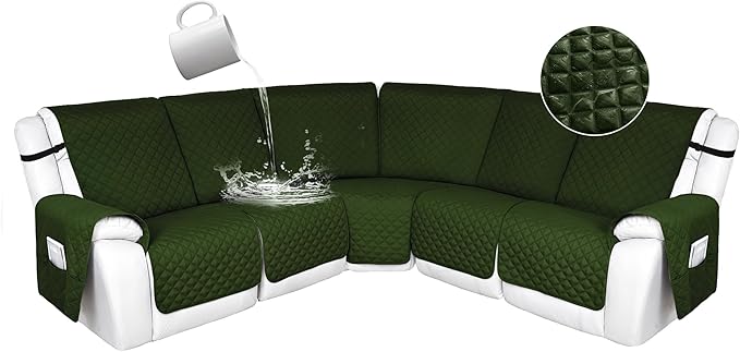 HDCAXKJ 100% Waterproof Reclining Sectional Couch Covers L Shape Recliner Sofa