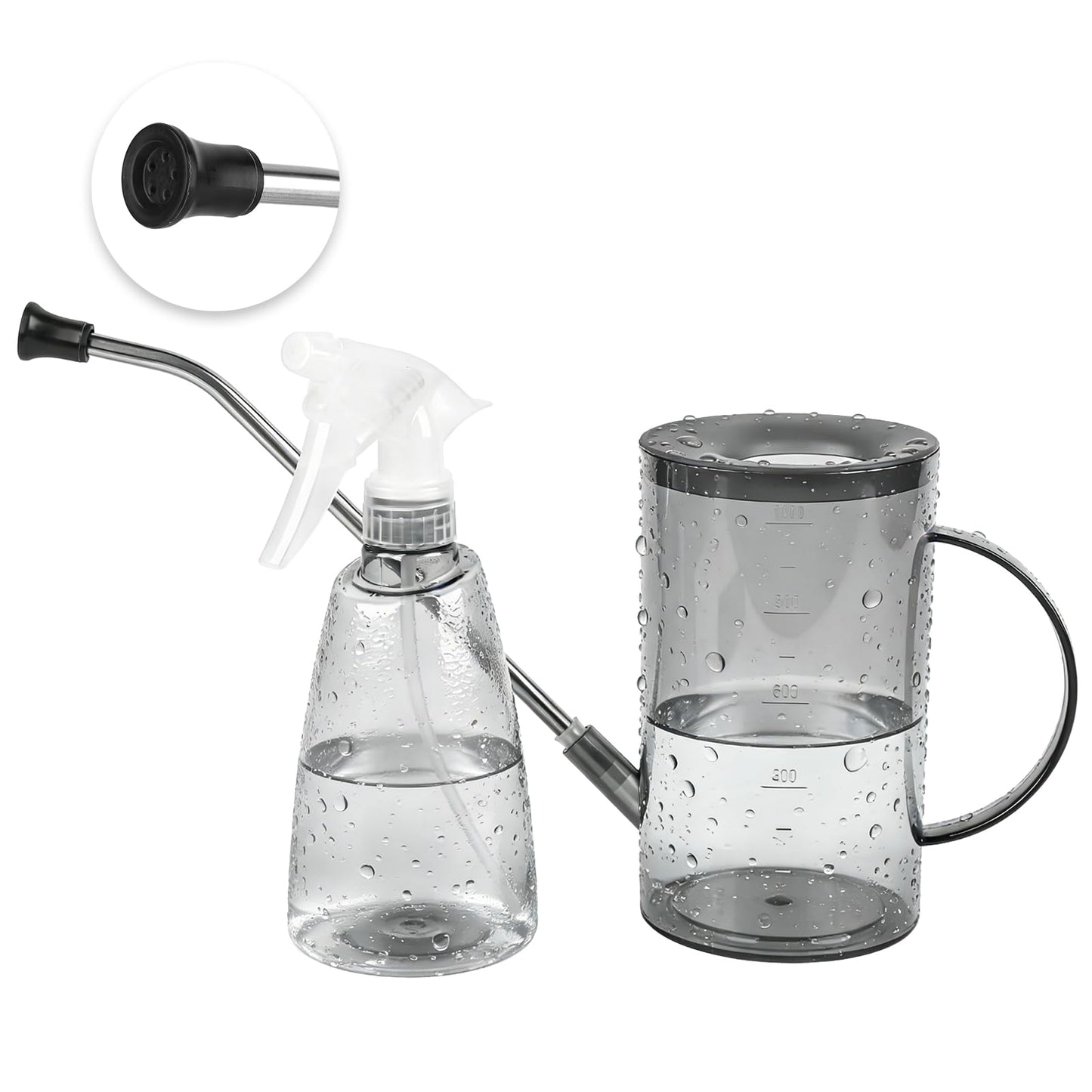 Watering Can for Indoor Plants, Small Watering Cans for House Plants, Succulents and Flowers, Long Spout, 1 Liter, with Bonus Plant Mister Spray Bottle for Plant Bonsai