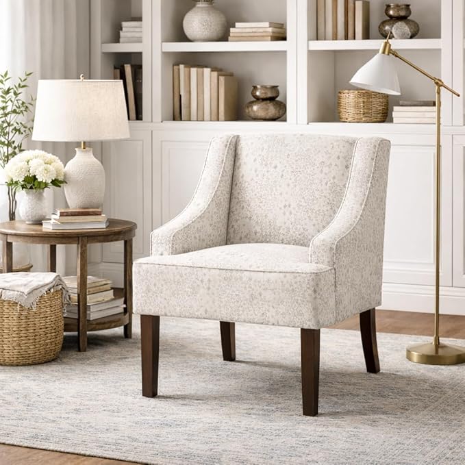 Homepop Home Decor | Upholstered Classic Swoop Arm Accent Chair | Accent Chairs