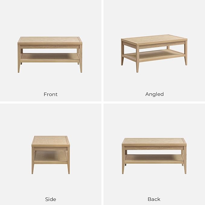 SICOTAS Rattan Coffee Table for Living Room