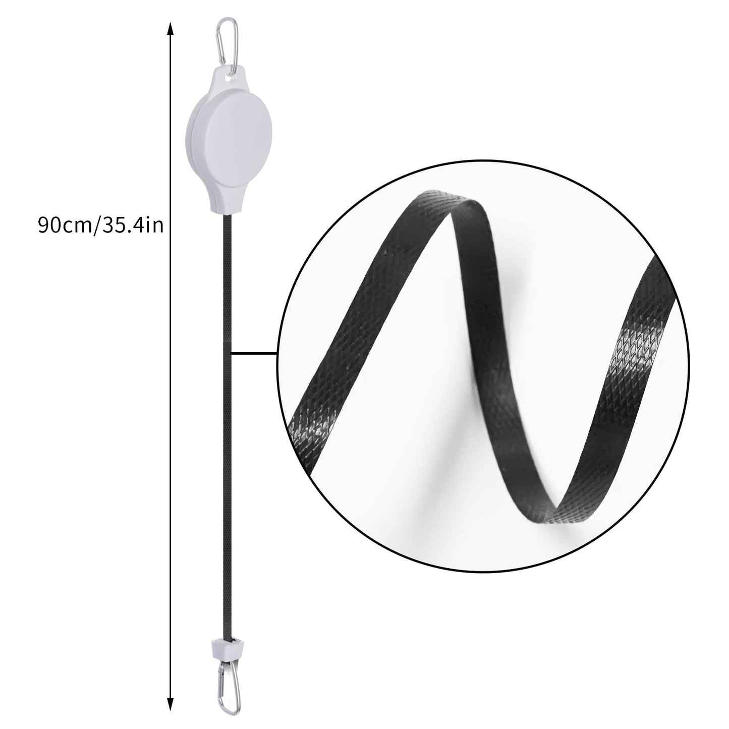 Haakong 6 Pcs Retractable Plant Hanger, Easy Reach Plant Pulley Adjustable Height Wheel for Hanging Plants - Heavy Duty for Garden Baskets Pots & Birds Feeder - White