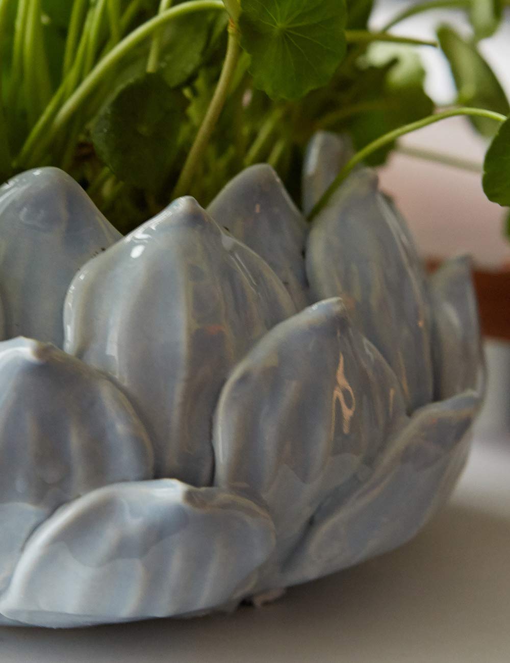 SEINHIJO Indoor Planter Ceramic Succulent Cactus Pot Flower Gift Modern Decor Art for Living Room Office Home Blue 7.1inch