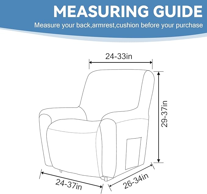 Cupuamon Recliner Chair Covers, Lazy Boy Recliner Covers Stretch Reclining