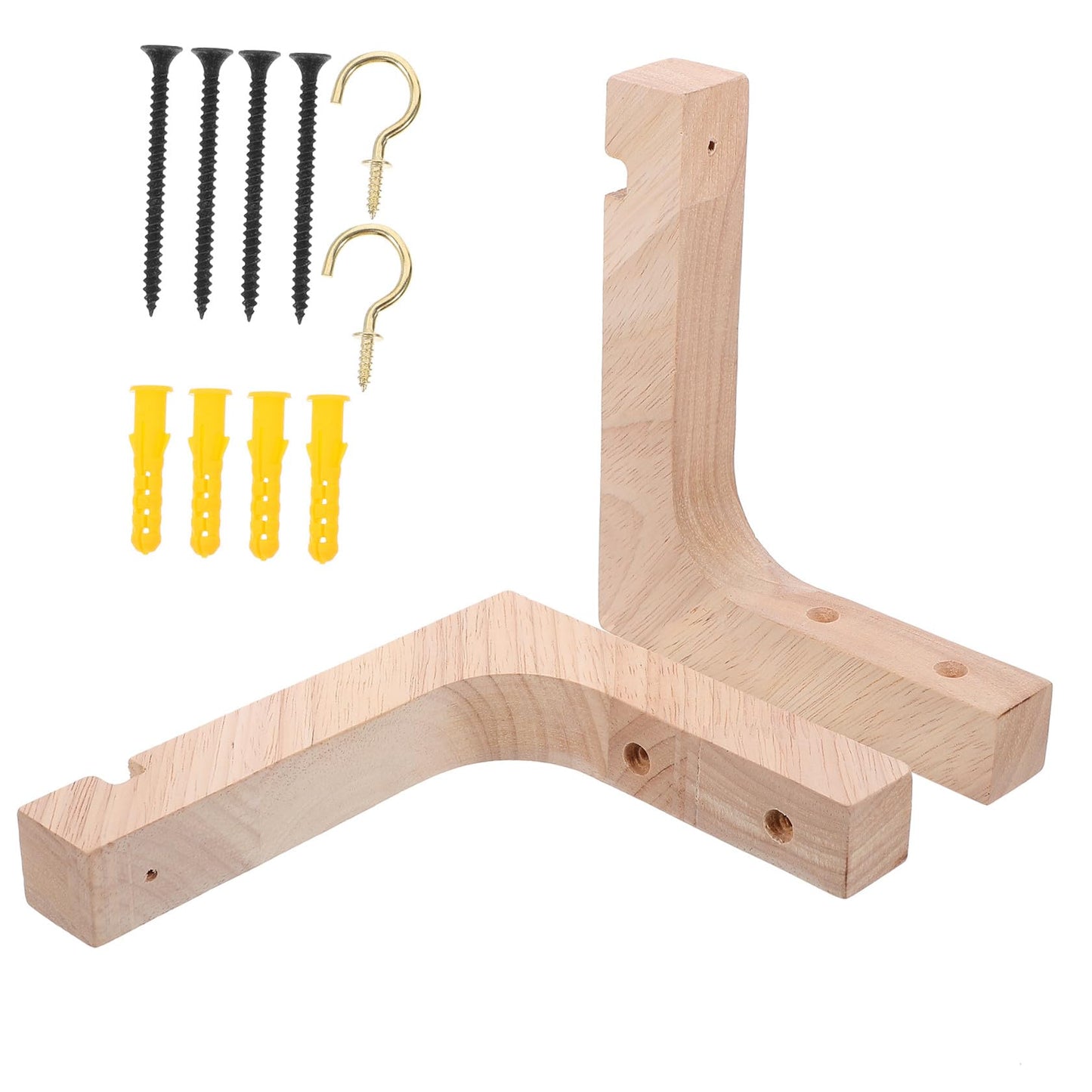 balacoo Wooden Wall Plant Hanger Hooks 2pcs Heavy-Duty Planter Hooks for Indoor and Outdoor Hanging Plants with Wall Mounted Brackets
