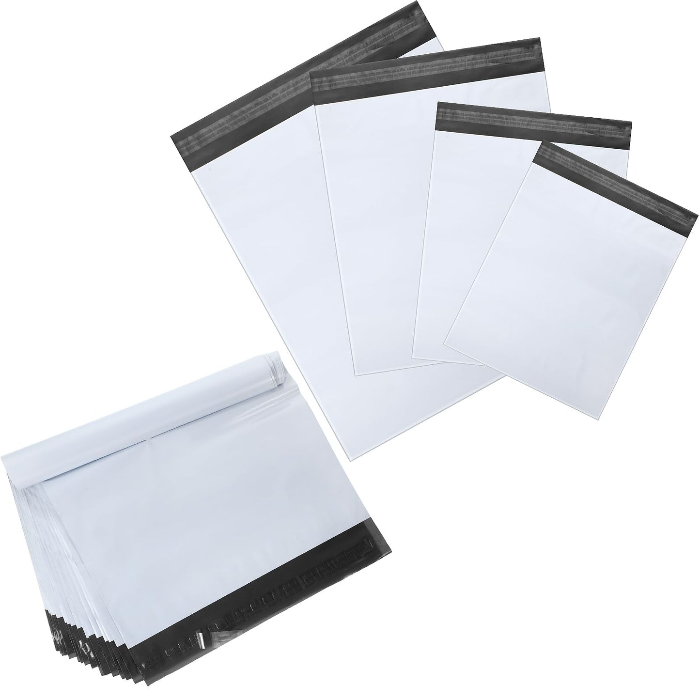 Outus 120 Pcs Poly Mailer Envelope 4 Sizes Shipping Bags Self Adhesive Clasp Envelope Self Adhesive Tear Proof Mailing Covers(6 x 10 In, 8 x 12 In, 10 x 14 In, 11x 16 in,White)