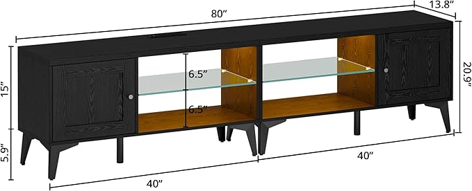 LIKIMIO 2-in-1 TV Stand for 85 Inch TV, Entertainment Center