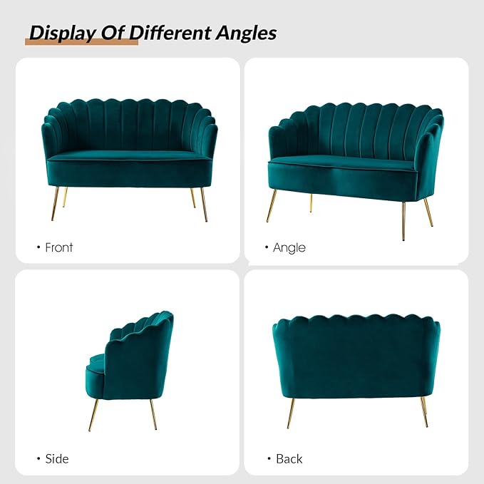 HULALA HOME Velvet Loveseat Sofa