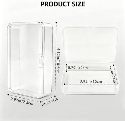 Blank Card Case, 4 Pack Clear Plastic Card Deck Box , Unbreakable, Highly Transparent , Snap-Button Design for Easy Access , Compact Playing Card Storage Box for Trading Cards, Business Cards & More