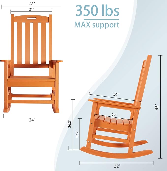 Psilvam Oversized Outdoor Rocking Chair,