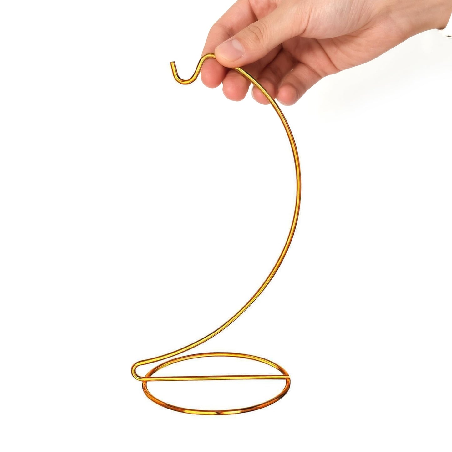 H&D HYALINE & DORA 3 Pack 9" H Ornament Display Stand Iron Hanging Stand Ornament Hanger Holder Decor Display Holder Hook for Glass Globe Air Plant Terrarium Table Decor(Gold)