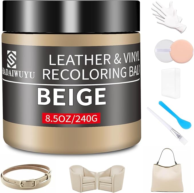 Leather Recoloring Balm, 8.5oz Leather Color Restorer, Leather Couch Scratch