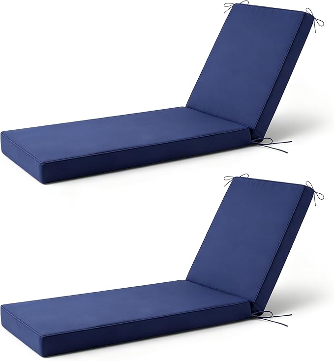 2 Pcs Chaise Lounge Cushions Outdoor, Outdoor Chaise Cushion