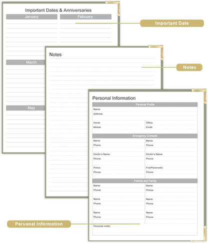 Undated Daily Monthly Planner for 2025 2026 - A4 To Do List with Hourly Schedule, Hardcover Spiral Bound Daily Planner to Increase Focus, Stylish School/Office Supplies, 8.5" x 11", Green