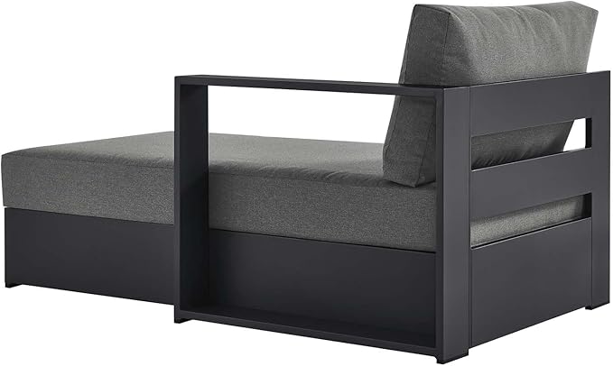Modway Tahoe Powder-Coated Aluminum Outdoor Chaise Lounge in Gray Charcoal