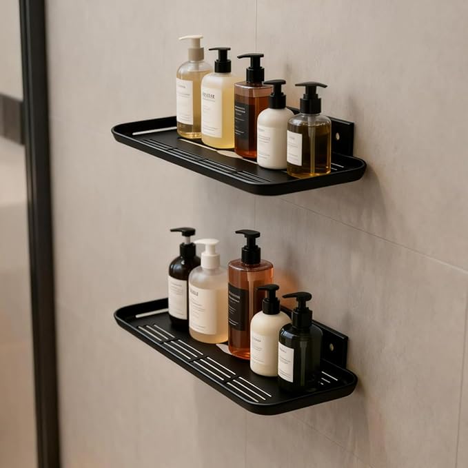 2pc Wall Mounted Floating Shelf, Self Adhesive Small Shelf, No Drill Shelves