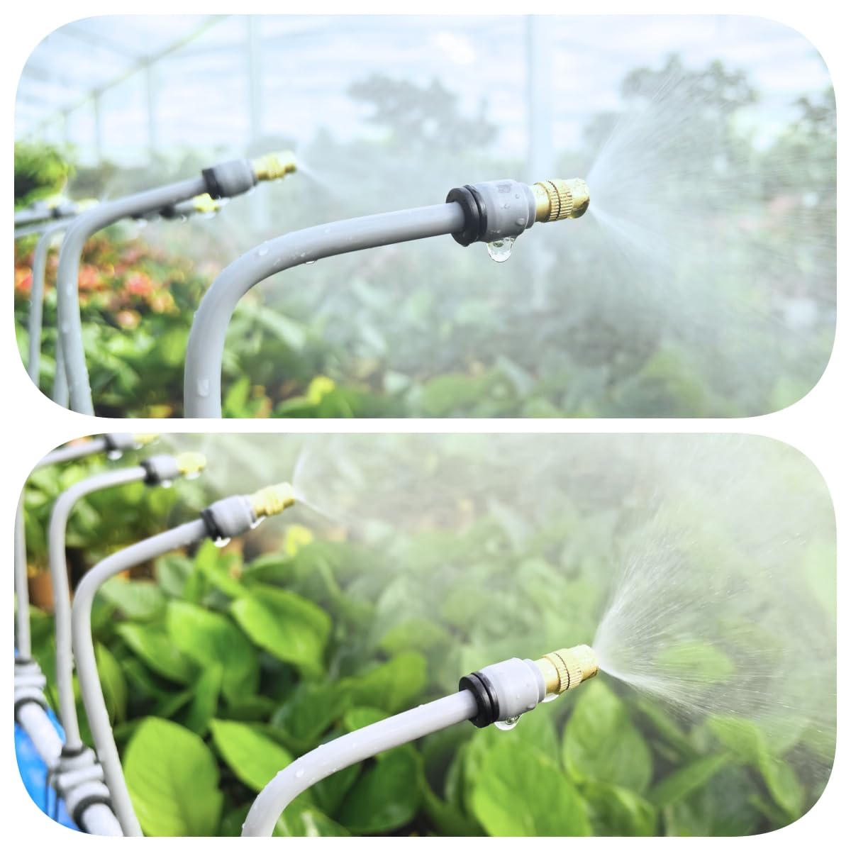 65.5 FT Drip Irrigation Kits,Quick Connector Automatic Irrigation System,with Replaceable Bending Dropper,atomizing Copper Nozzle for Watering System for Garden Plant Lawn Patio. (20M+15Nozzles)