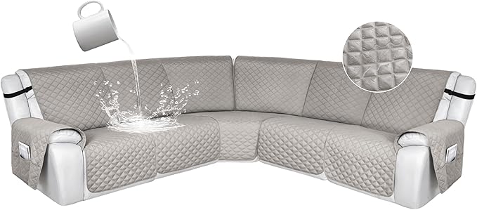 HDCAXKJ 100% Waterproof Reclining Sectional Couch Covers L Shape Recliner Sofa