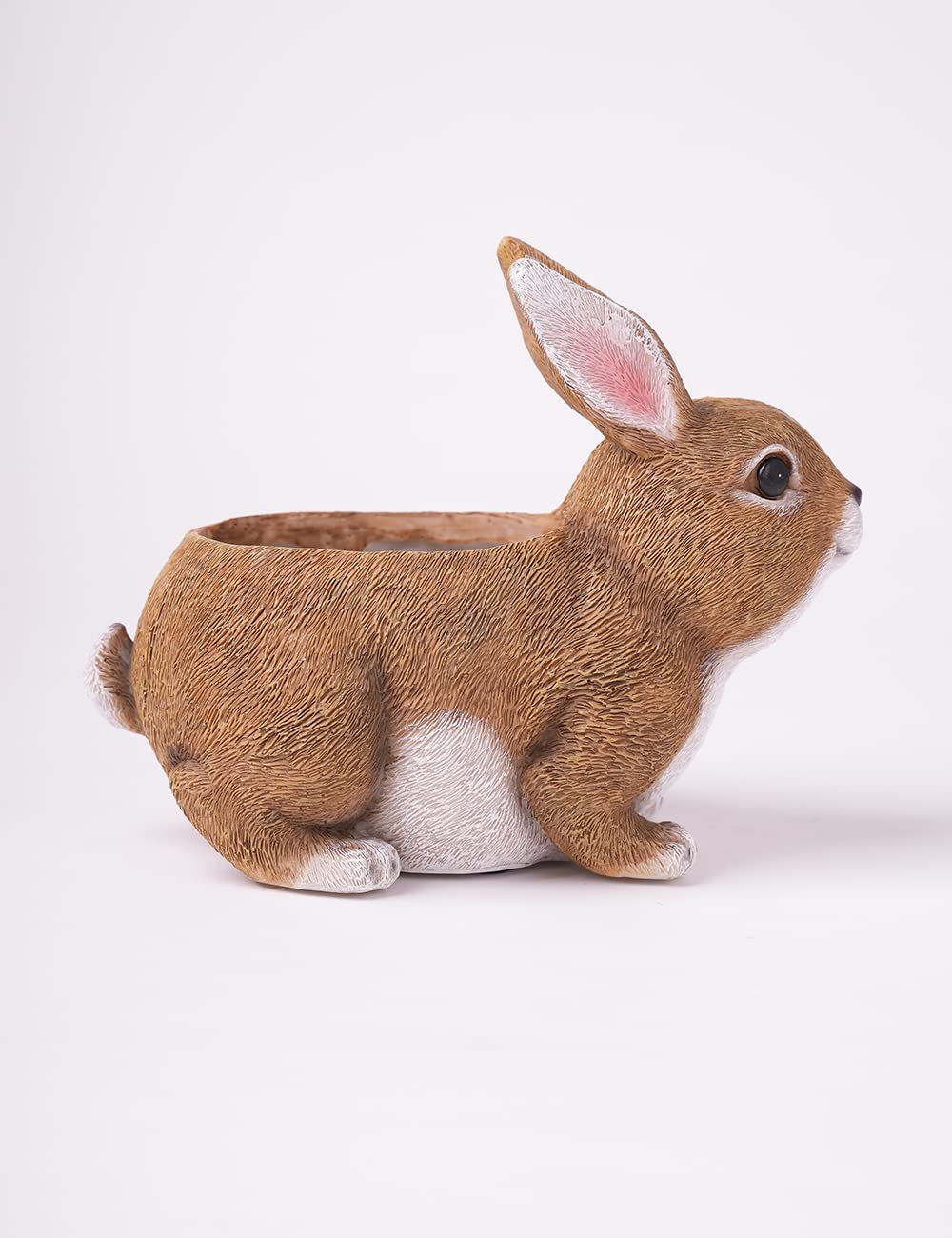 HAUCOZE Rabbit Statue Planter Succulent Pot Modern Animal Sculpture Home Decor Gift for Bookshelf Garden 8.7 Inch