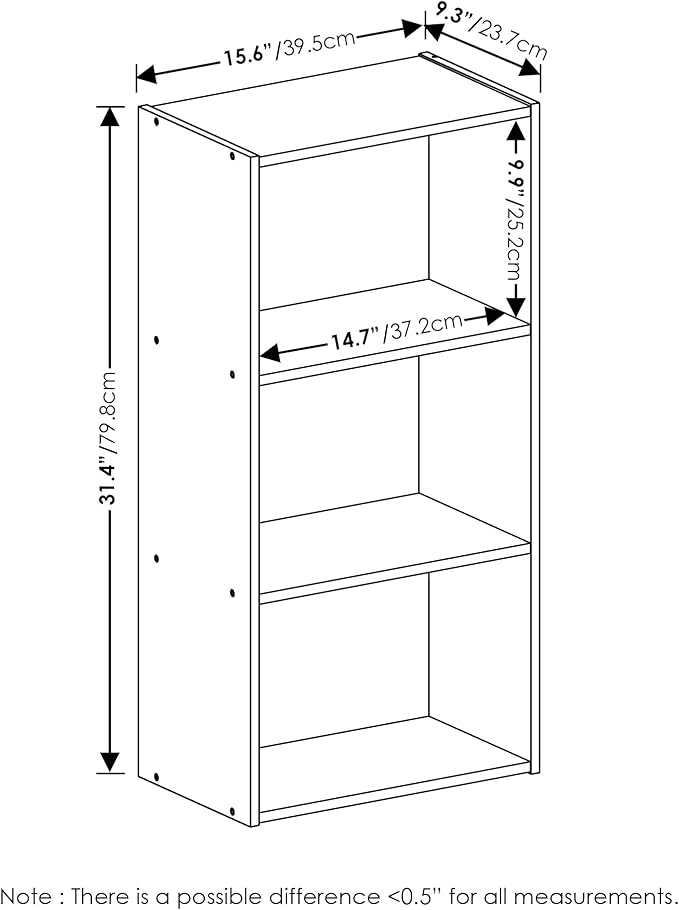 Furinno Luder 3-Tier Open Shelf Bookcase