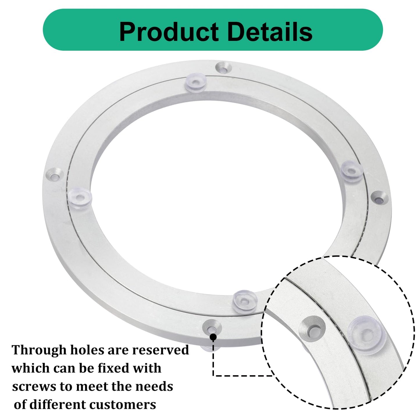 Yiksonyo 3 Pack 8 Inch Aluminium Alloy Turntable Bearing, Heavy Duty Swivel Turntable Lazy Susan for Round Dining Table, 8" Smooth Swivel Turntables for Lazy Susan Dining Table?Silver