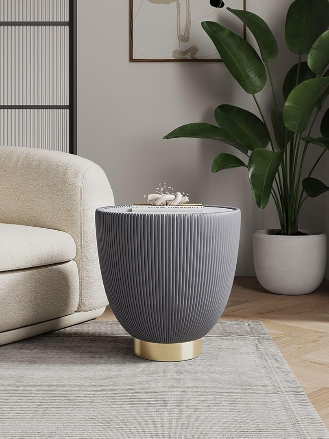 Manhattan Comfort Anderson Modern 18" Round End Table 2.0 | Ceramic Marble