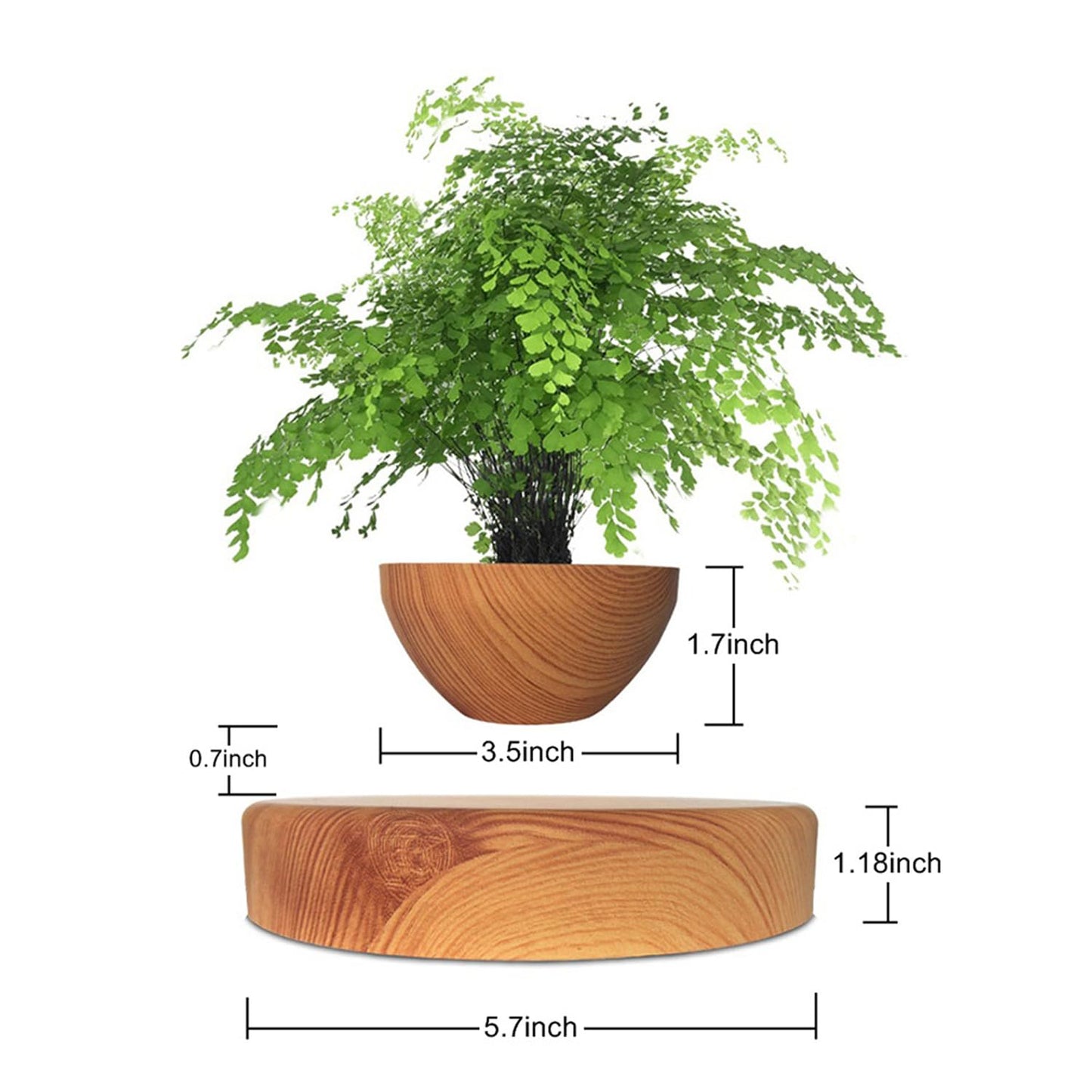 INLETTER Floating Magnetic Levitating Flower Pot Bonsai Air Plant Pot Planter Potted for Home, Office & Desk Decor Gift,A,1
