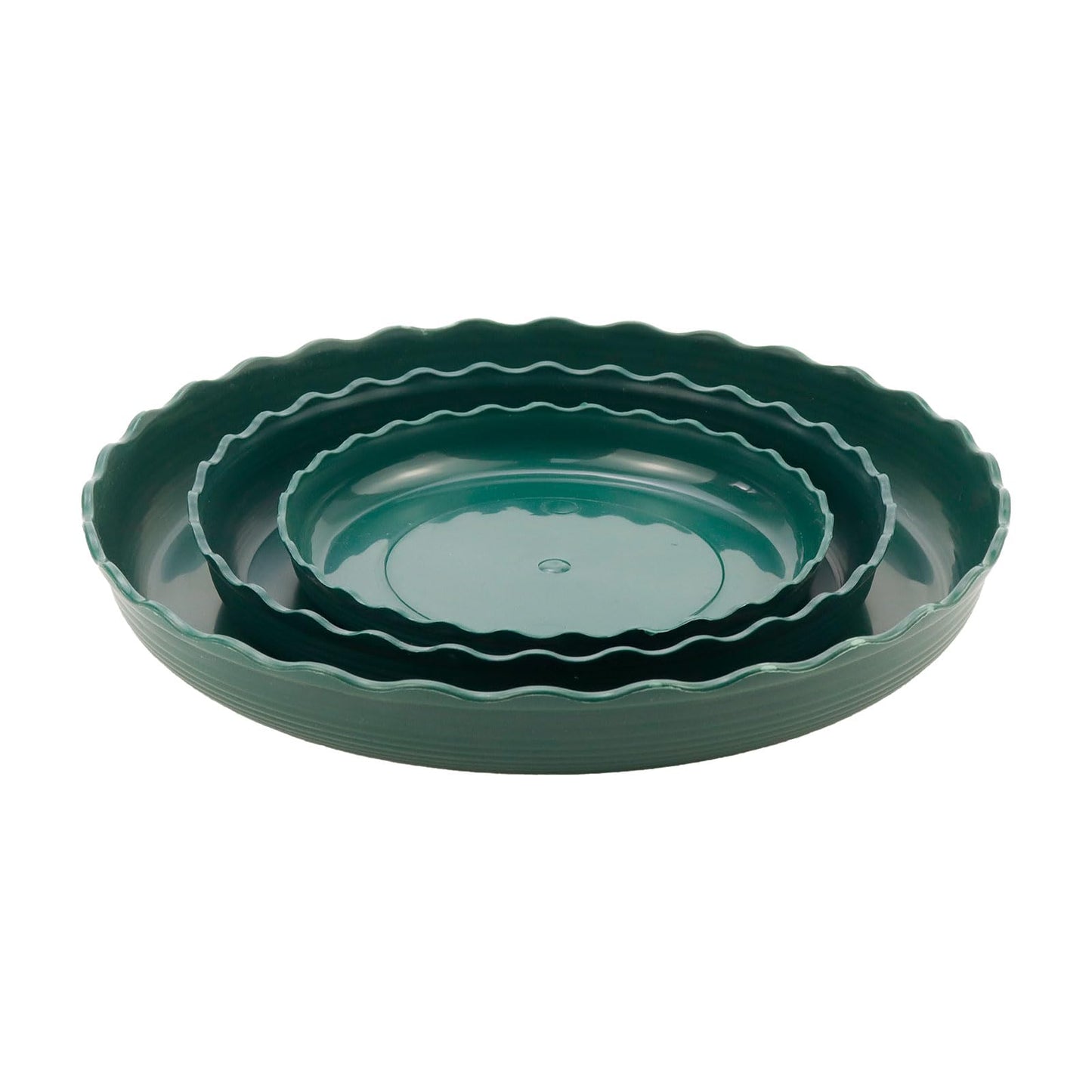 Dnyta 12pcs Dark Green Plant Saucer Plastic Planter Water Tray Flower Saucers Plates for Indoor Outdoor Plants (6" /8" / 10")