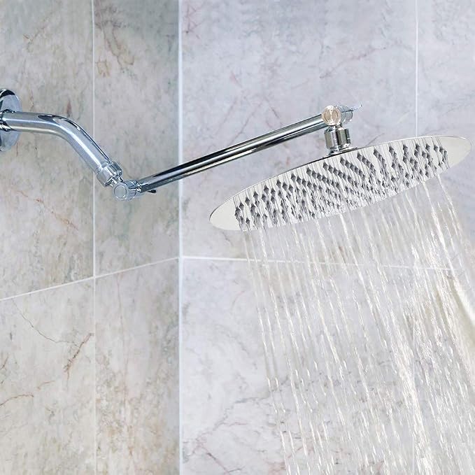 NearMoon Rain Shower Head, Ultra-Thin Design-Pressure Boosting, Awesome Some Experience, High Flow Stainless Steel Rainfall Head (10 Inch, Chrome Finish)