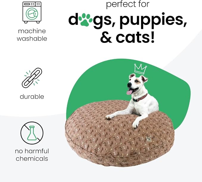 Molly Mutt Daysleeper Dog Bed Duvet Cover, GOTS-Certified 100% Organic Cotton Canvas Cover for Dog, Puppy, or Cat Bed, Durable, Washable, and Free of Harmful Chemicals, Round, 36"x5"