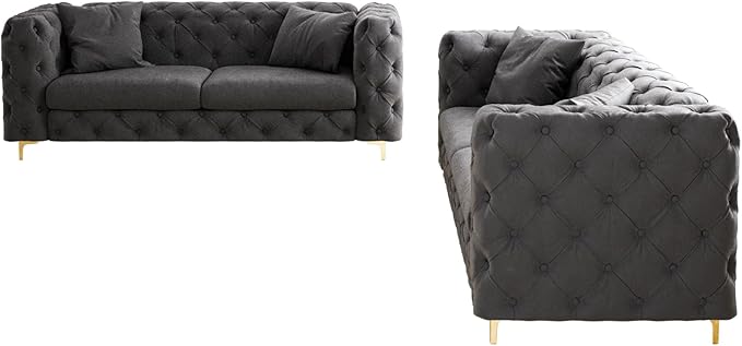 DAMAIFROM 75" Sofa Couch Mid Century Modern Velvet Couch Tufted Button Sofa