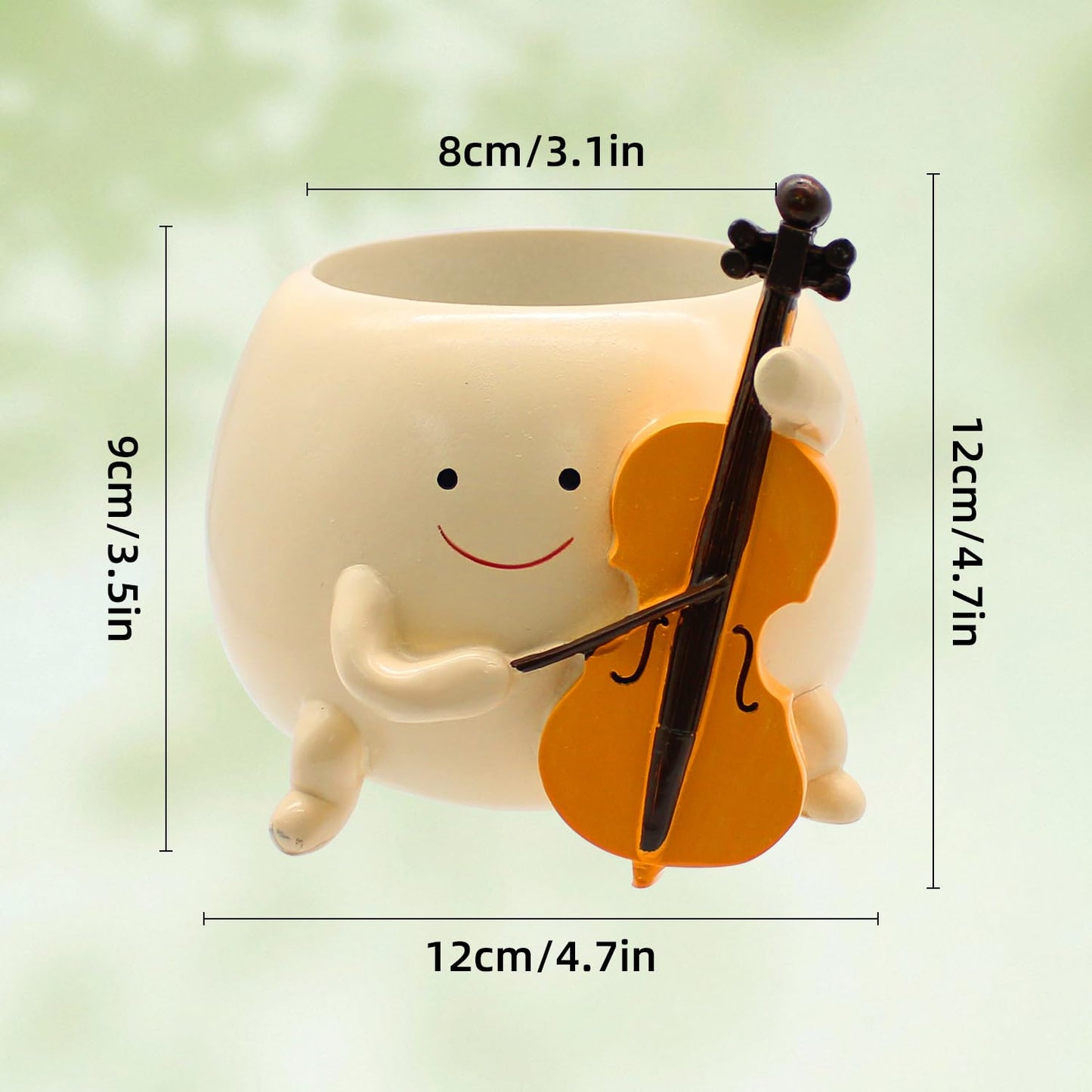Tuenmofun Cute Unique Smiley Head Plant Pot Funny Resin Face Succulent Planter for Indoor & Outdoor Flower