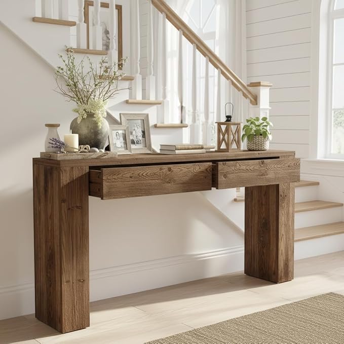 LITTLE TREE Solid Wood 63 Inches Console Table