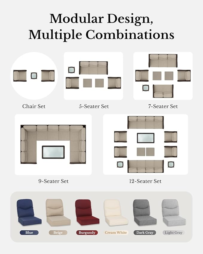 HILLGA Luxury High Back Patio Furniture Set