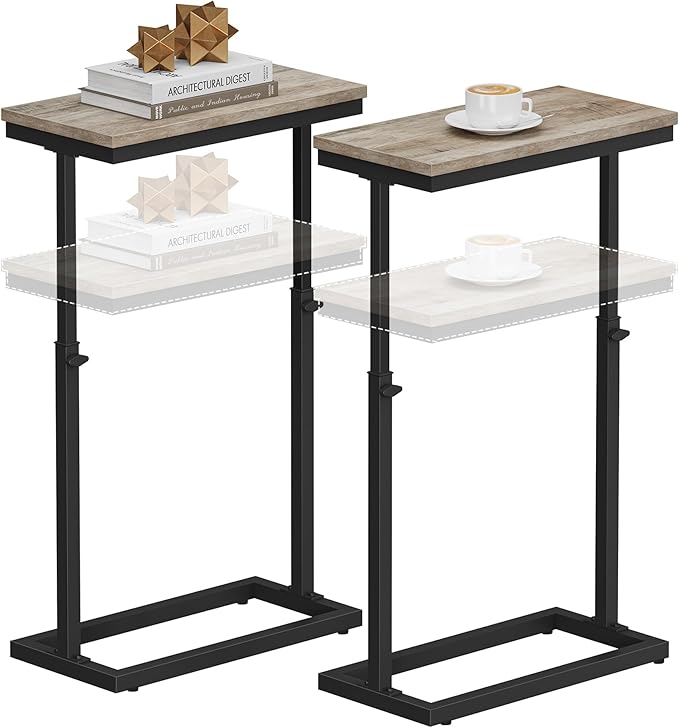 TUTOTAK End Table, Side Table, Tall Couch Table, Sofa Table, Living Room