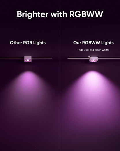 eufy Permanent Outdoor Lights E22, 100ft+ 50ft kit (Total 150ft) with 90 Triple-LED Lights, Smart RGBWW, Up to IP67 Waterproof, AI Lighting Themes for Halloween, Christmas, Links with Cameras, White