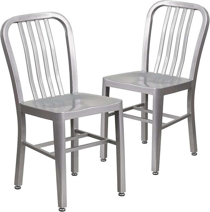 Flash Furniture Gael Indoor/Outdoor Modern Metal Dining Chairs,