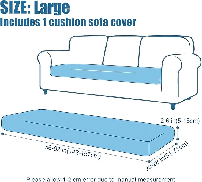 Smiry Waterproof Couch Cushion Covers, Stretch Jacquard Sectional Couch Covers