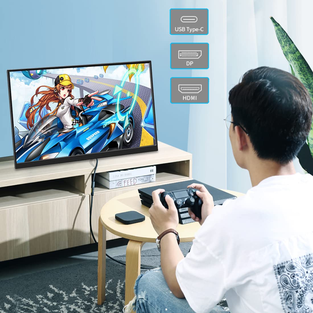 Magedok 4k Portable Monitor, 14 Inch Portable Monitor USB C, 10-Bit Adobe 95% HDR Game Display with USB C/HDMI/Mini DP Compatible with Laptop/Game Console/PC/Surface (14")