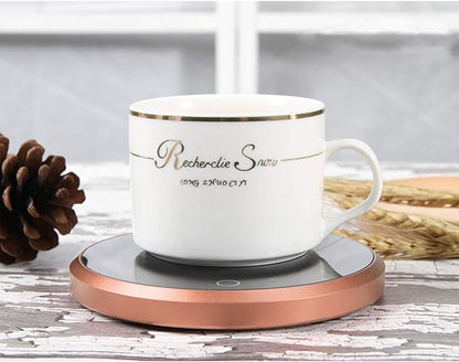 Coffee Mug Warmer - KRGMNHR 18Watt Auto Shut Off Cup Warmer for Home Office Desk Use, Electric Beverage Warmer Heating Plate for Cocoa,Tea, Water, Milk, Rose Gold