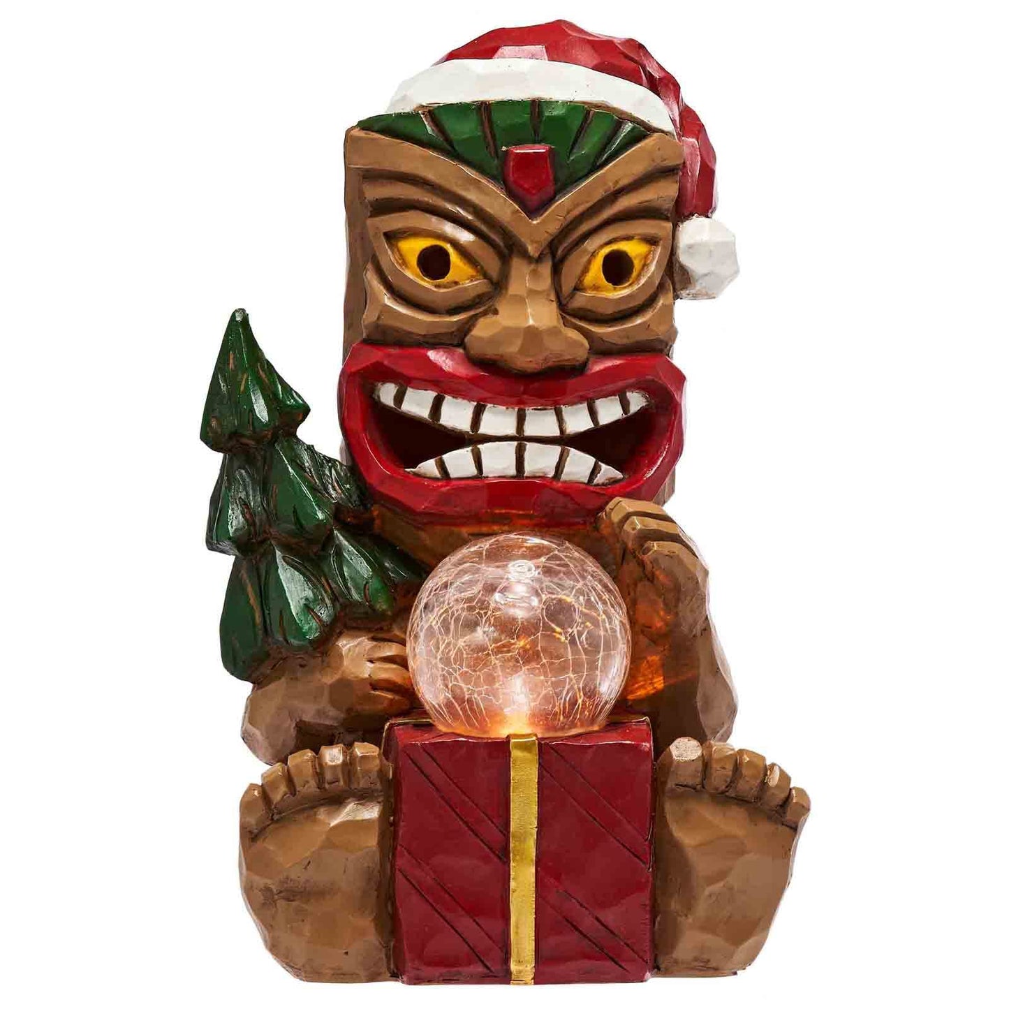 Yiosax Outdoor Garden Decor-Christmas Tiki Totem Statues Light Beautiful Gift-Giving for Your Indoor Christmas & Holiday Decorations（9.65“）