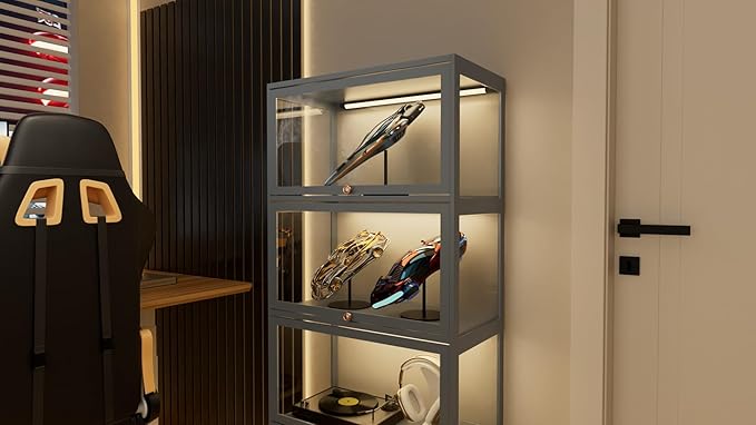 4-Tier Clear Display Cabinet