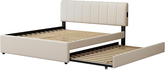 Queen Size Upholstered Platform Bed